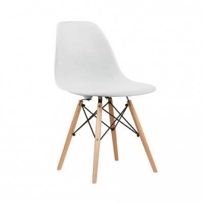 Fashionable Wood Dining Chair Retro Plastic Chairs With Wood Legs