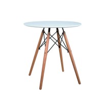 Customize Modern Small White Wooden Round MDF Top Dinning Furniture Dining Tables