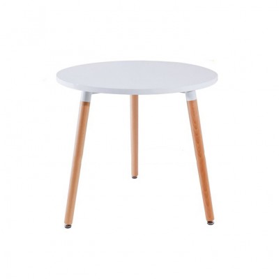 Cheap Indoor White Top Round Wooden Dinning Room Furniture Restaurants Dining Table For Sale