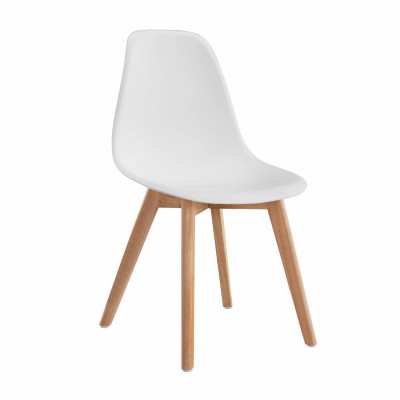 Cheap Modern Kitchen Polypropylene Nordic Plastic Dining Chairs With Wooden Legs