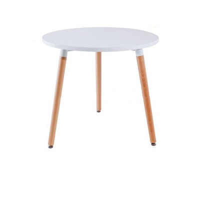 Simple Design Cheap Outdoor White Modern Computer Round Mdf Wood Kitchen Dining Room Tables